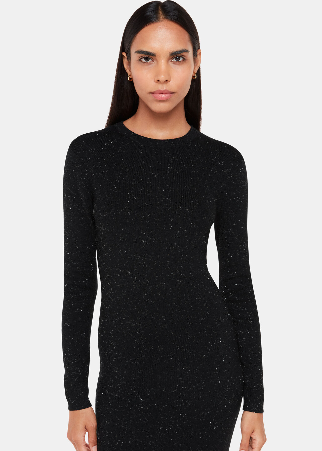 Black Annie Sparkle Knit Dress WHISTLES