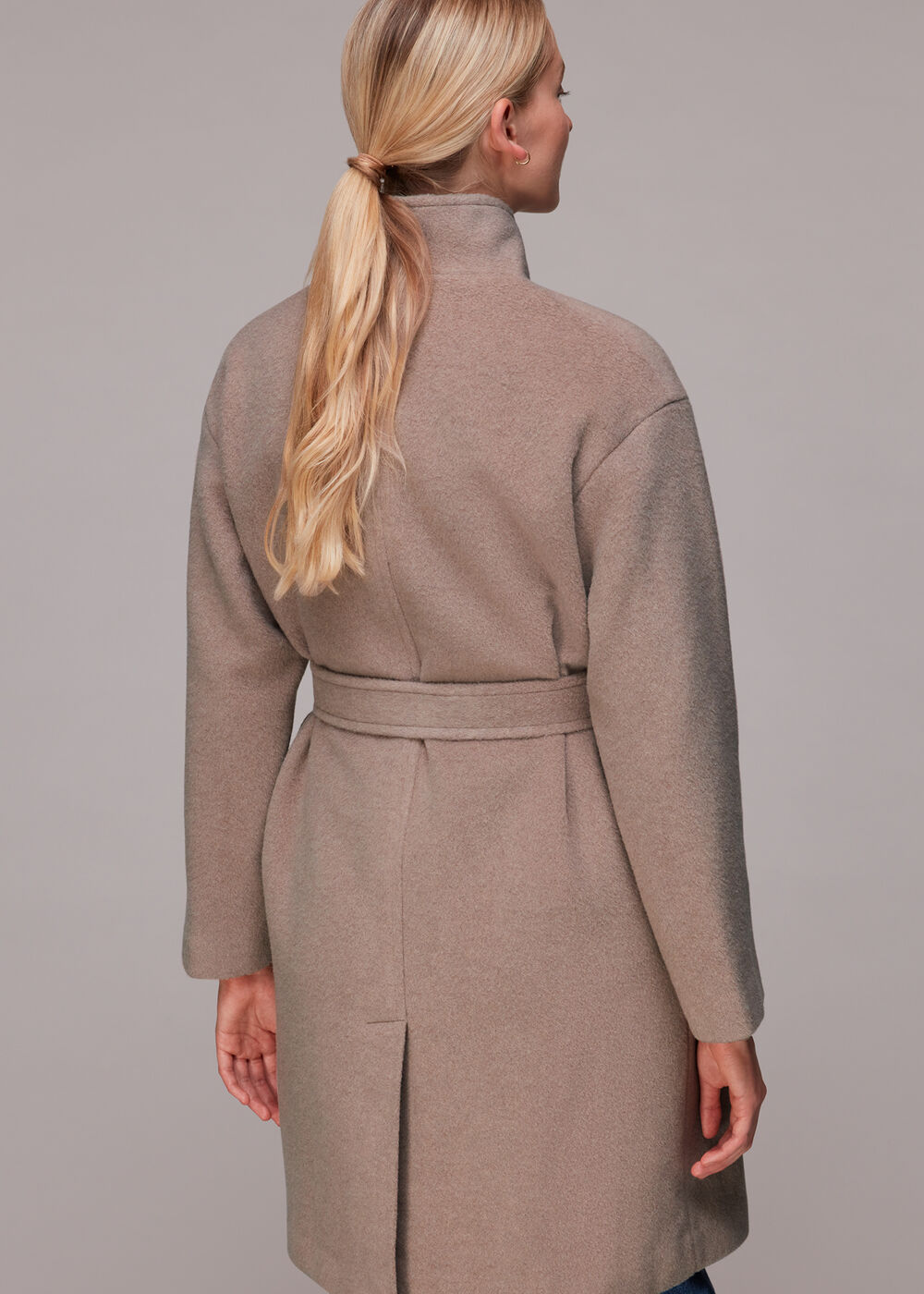 Clara Funnel Neck Wool Coat