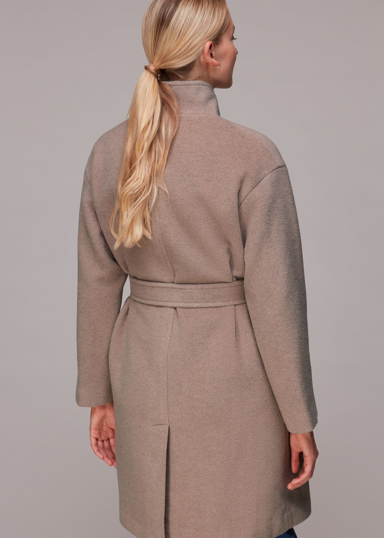Clara Funnel Neck Wool Coat