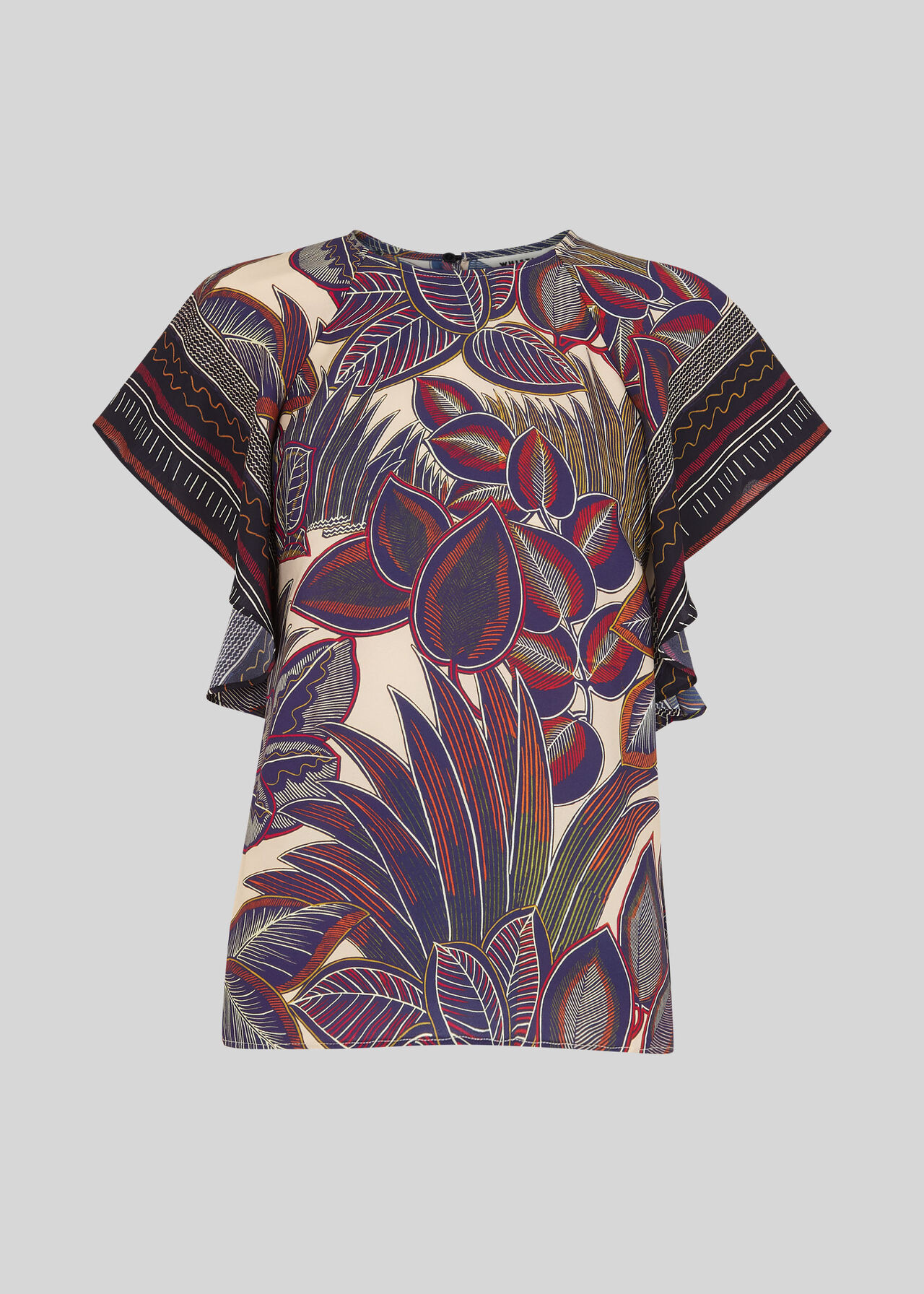 Palm Print Shell Top Multicolour