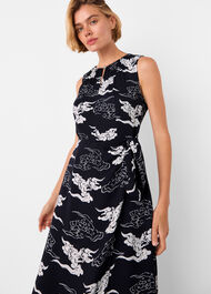 Cloud Tie Waist Midi Dress