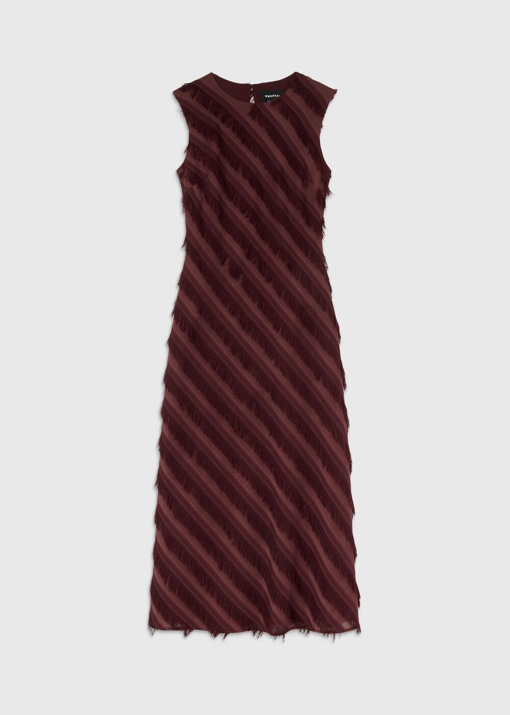 Diagonal Fringe Textured Dress