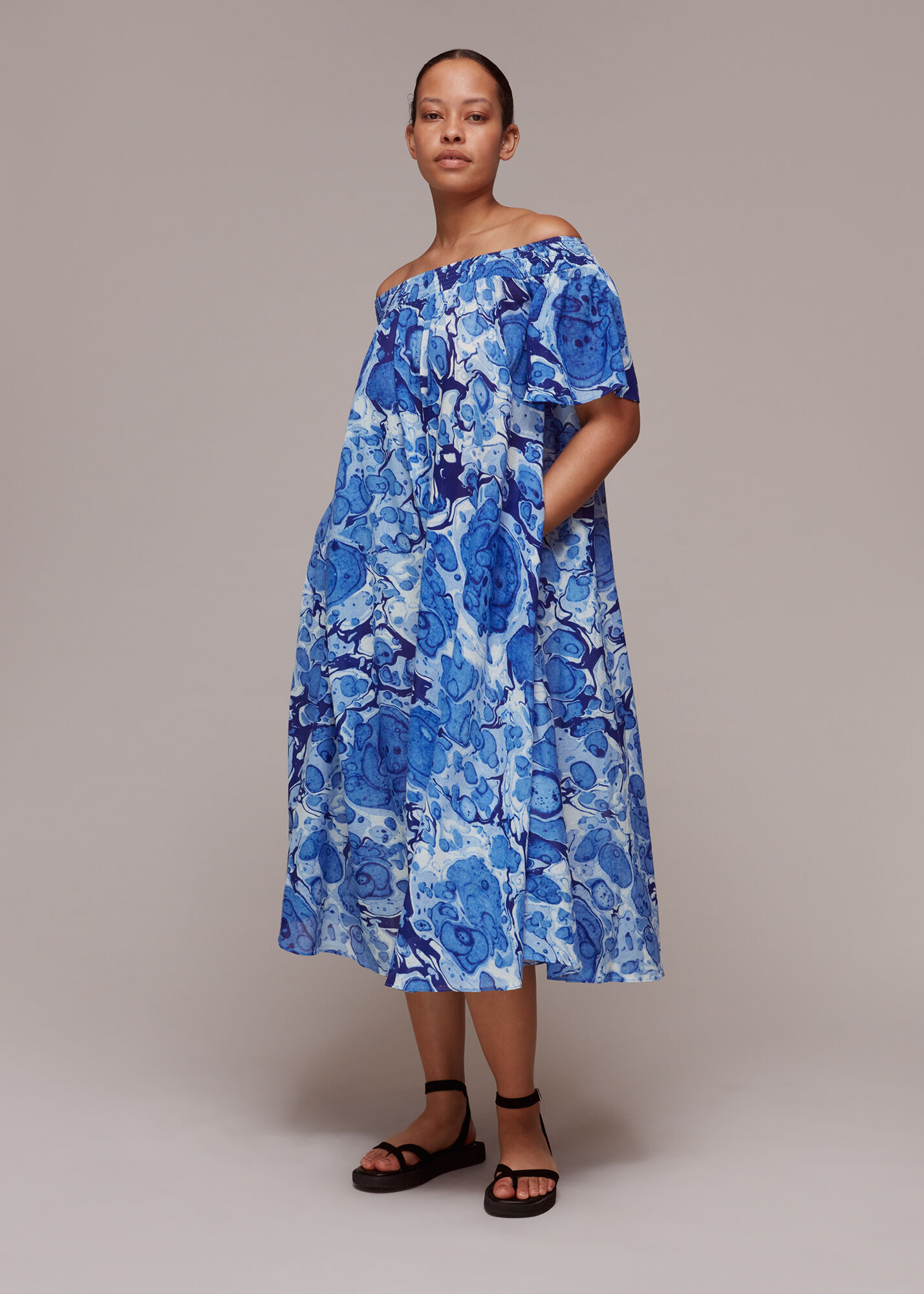 Blue cover store up dress