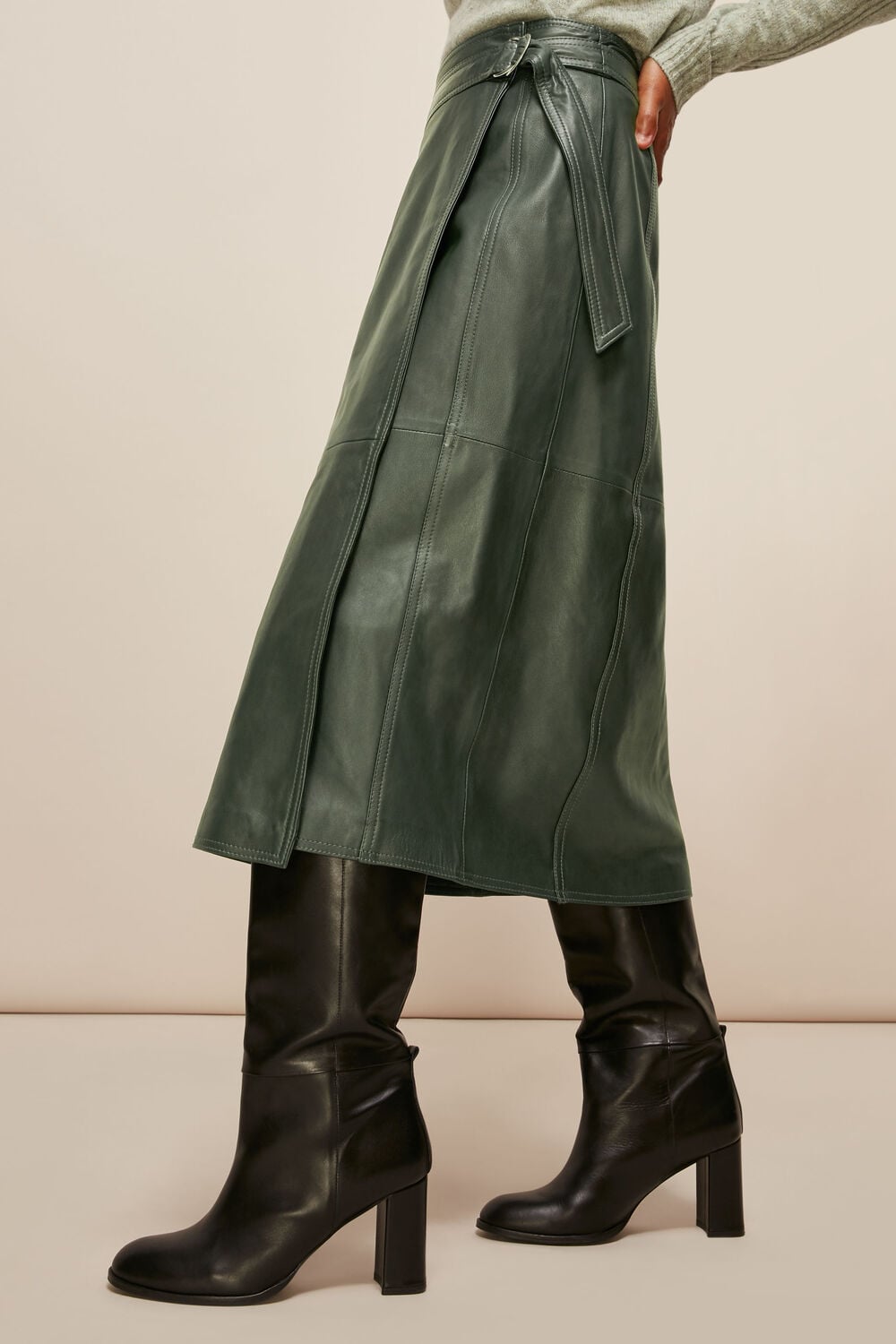 Selina Leather Wrap Skirt