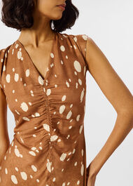 Deer Spot Viscose Midi Dress