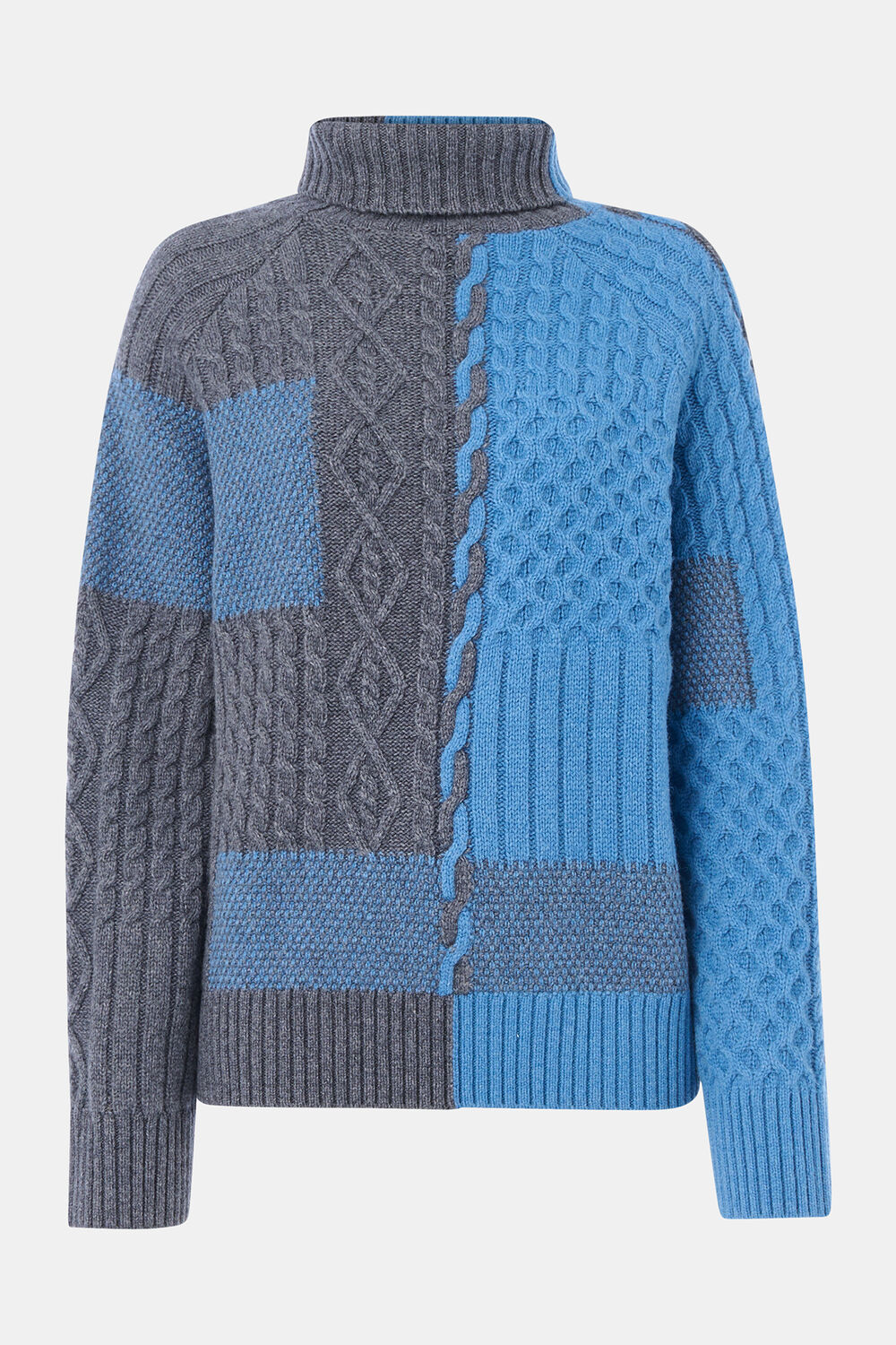 Patchwork Cable Knit Sweater
