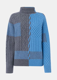 Patchwork Cable Knit Sweater