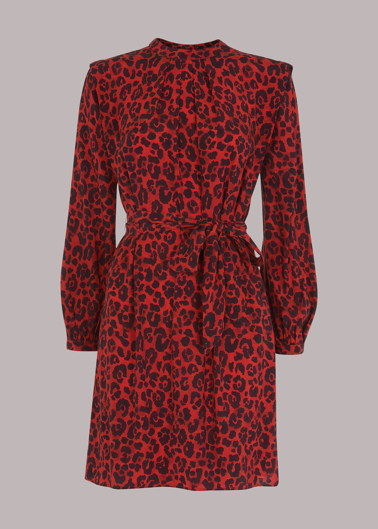 Red/Multi Belted Animal Print Dress | WHISTLES