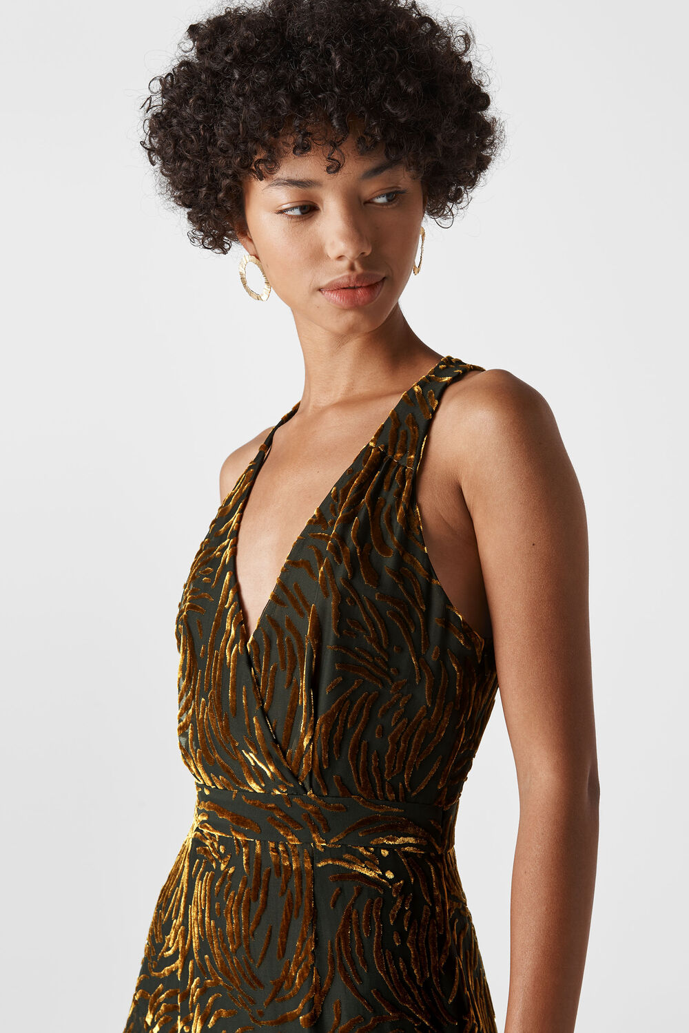 Edith Reed Print Maxi Dress Gold