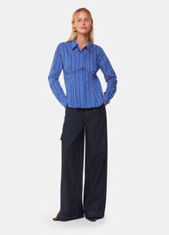 Stripe Waisted Cotton Shirt