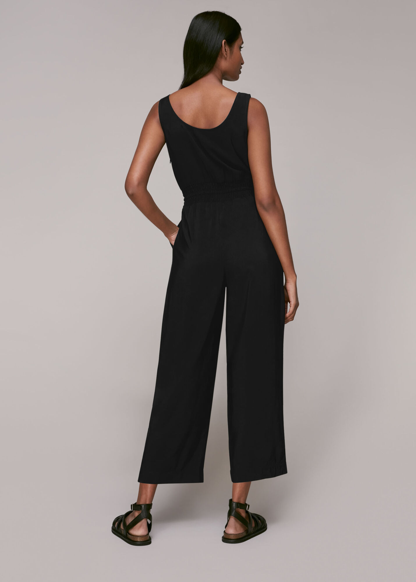 Black Quinn Casual Jumpsuit WHISTLES Whistles US