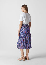 Josephine Print Frill Skirt Purple/Multi