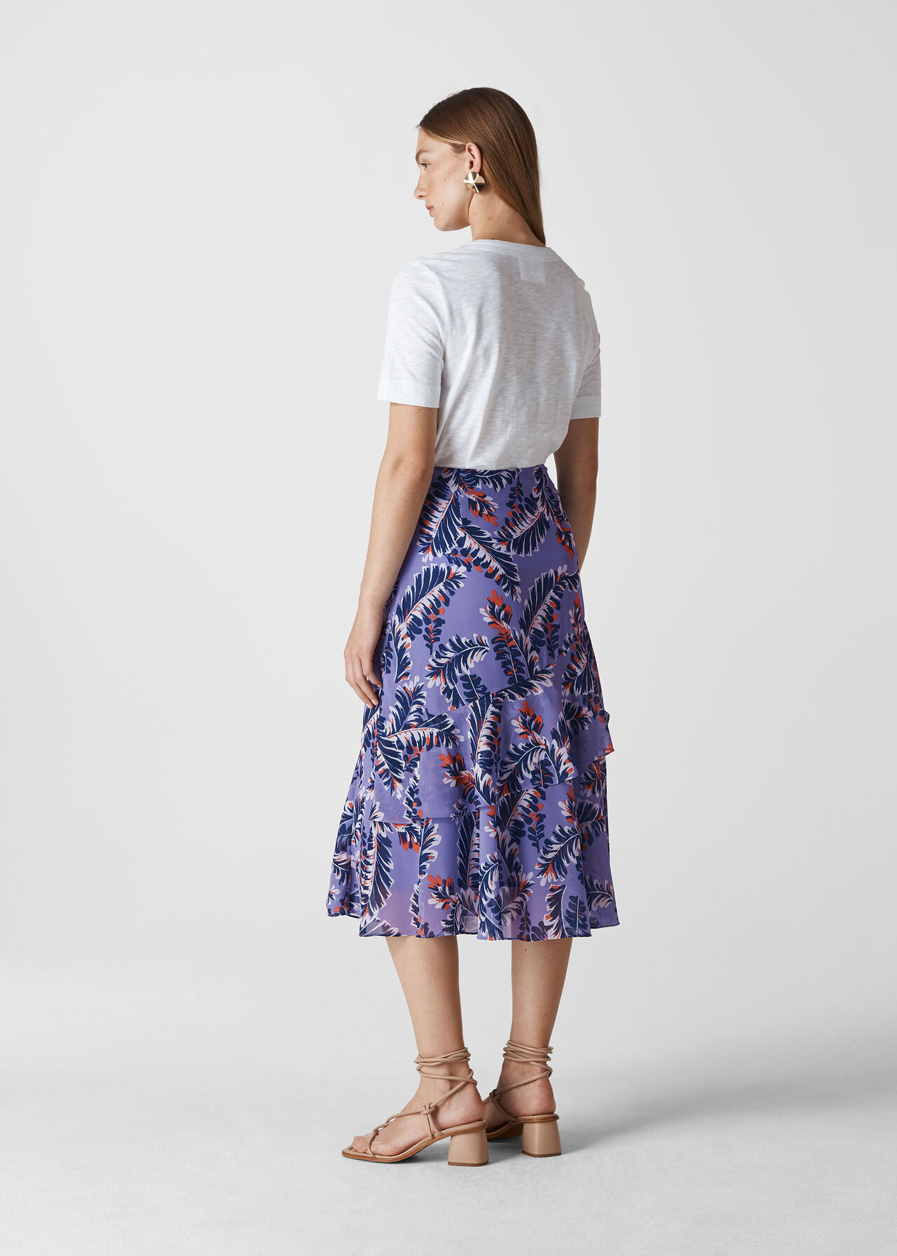 Josephine Print Frill Skirt Purple/Multi
