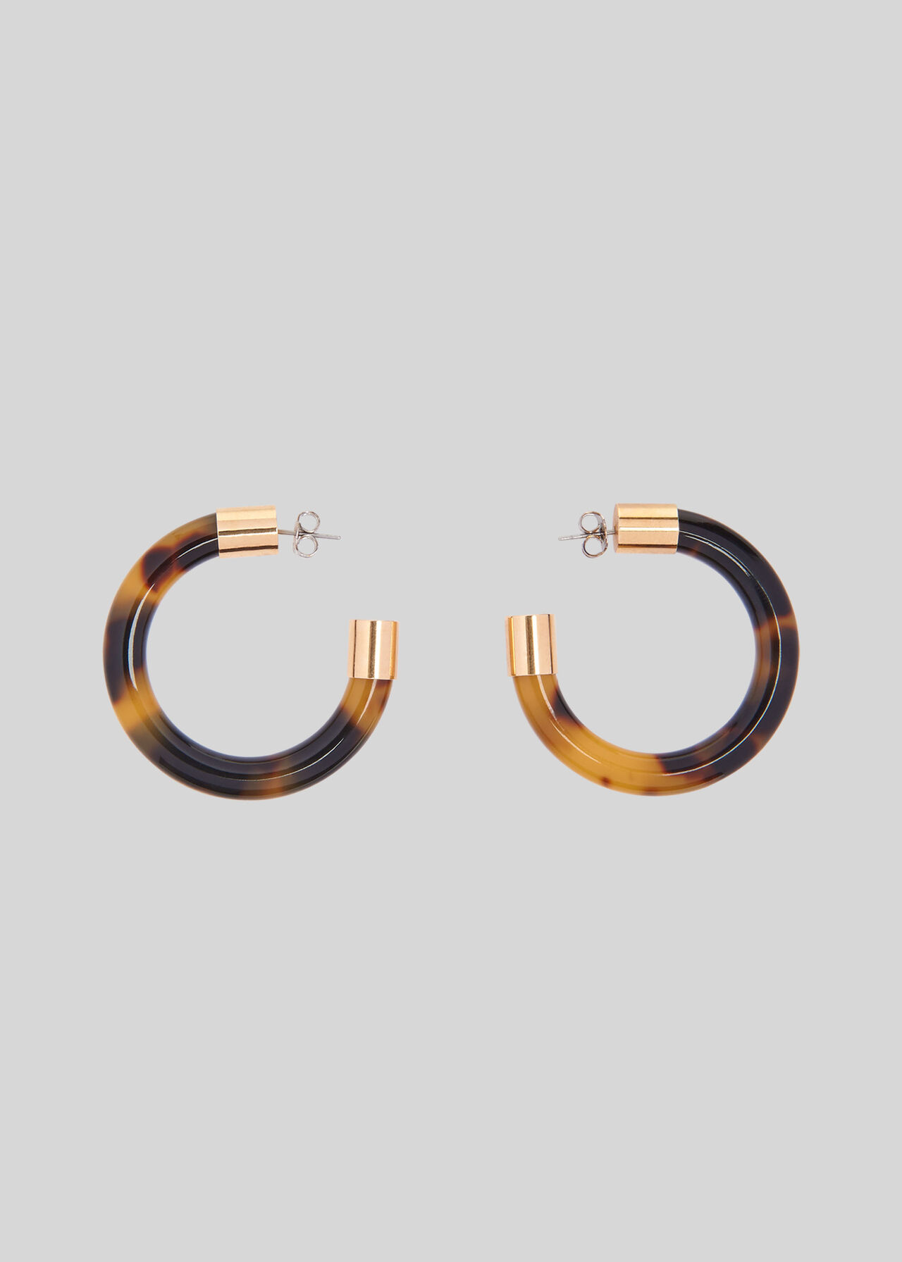 Chunky Tort Resin Hoop Earring Brown/Multi