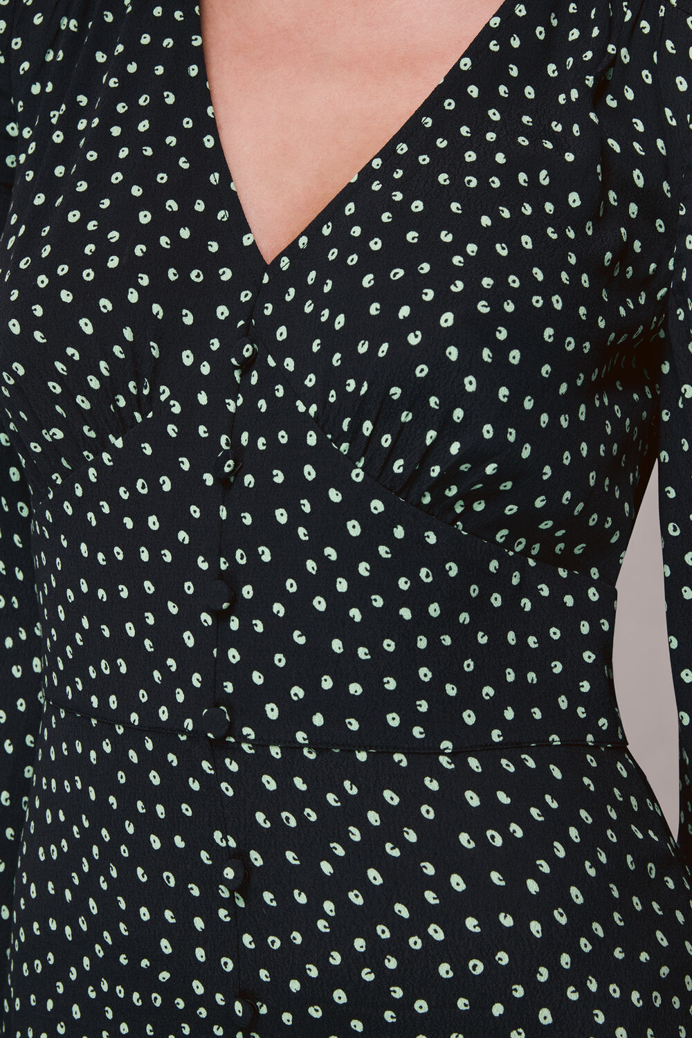 Stamp Spot Print Midi Dress