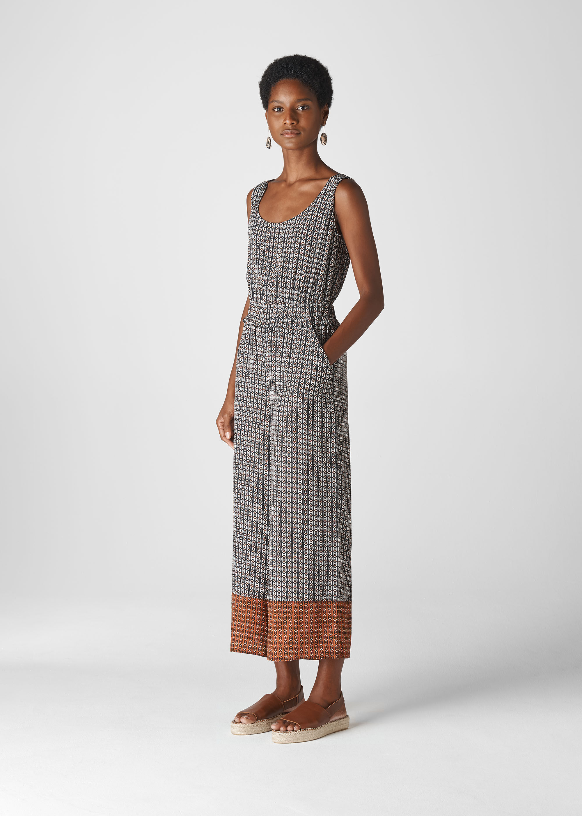 Geometric Border Jumpsuit