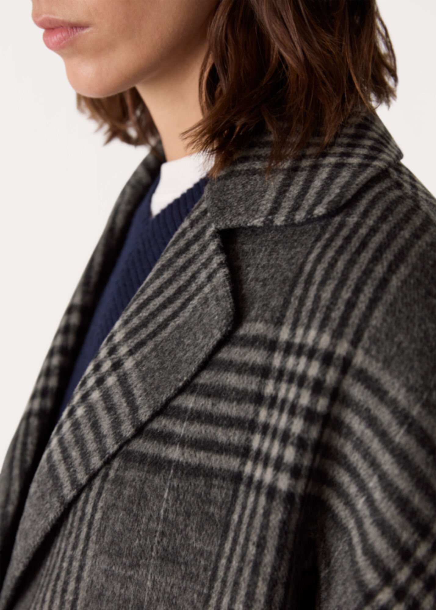Grey/Multi Cassie Double Face Coat | WHISTLES | Whistles UK |