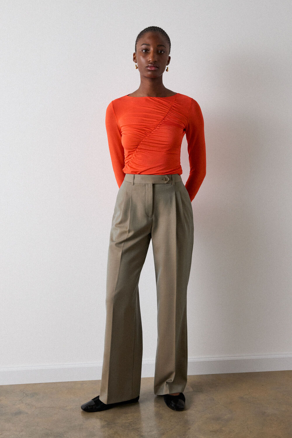 Taupe Straight Leg Trouser