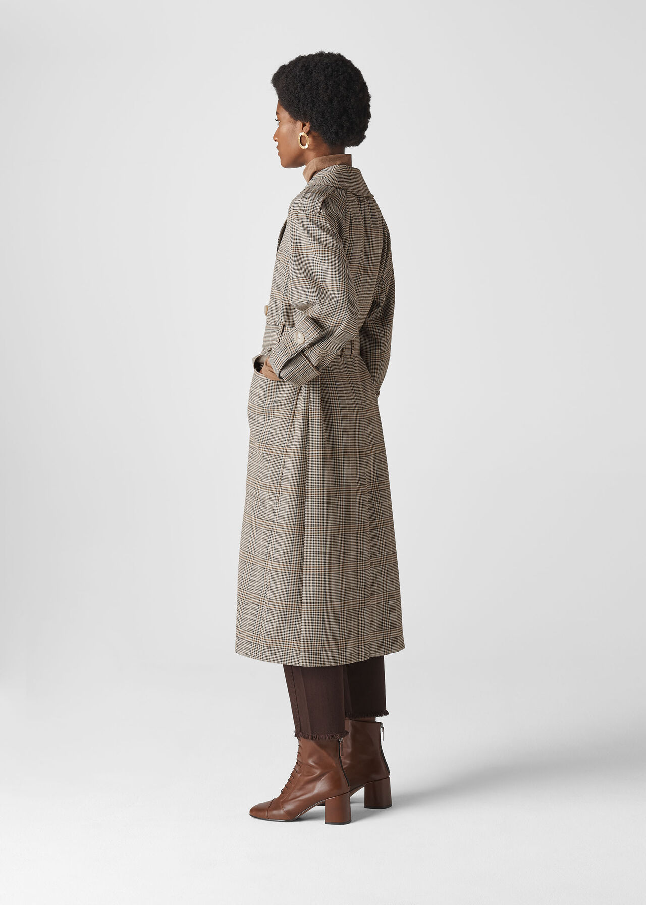 Check Trench Coat Multicolour