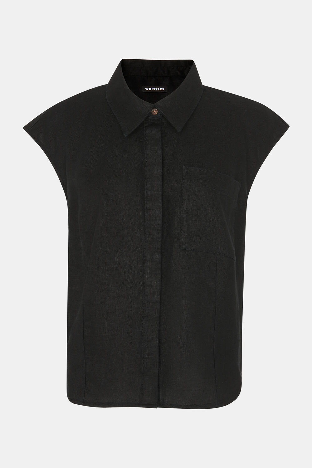 Black Olivia Linen Shirt
