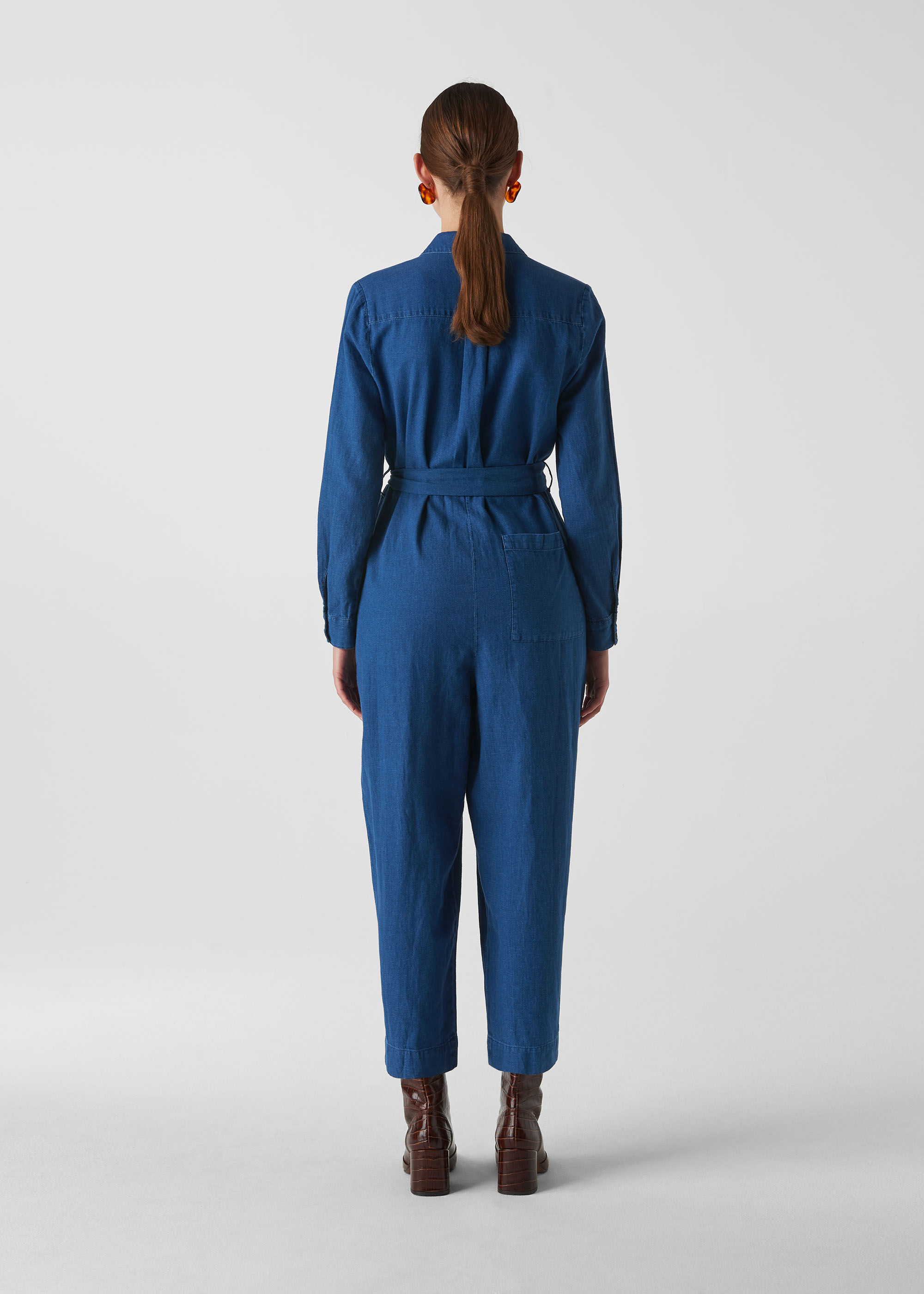 Denim Pia Utility Denim Jumpsuit WHISTLES