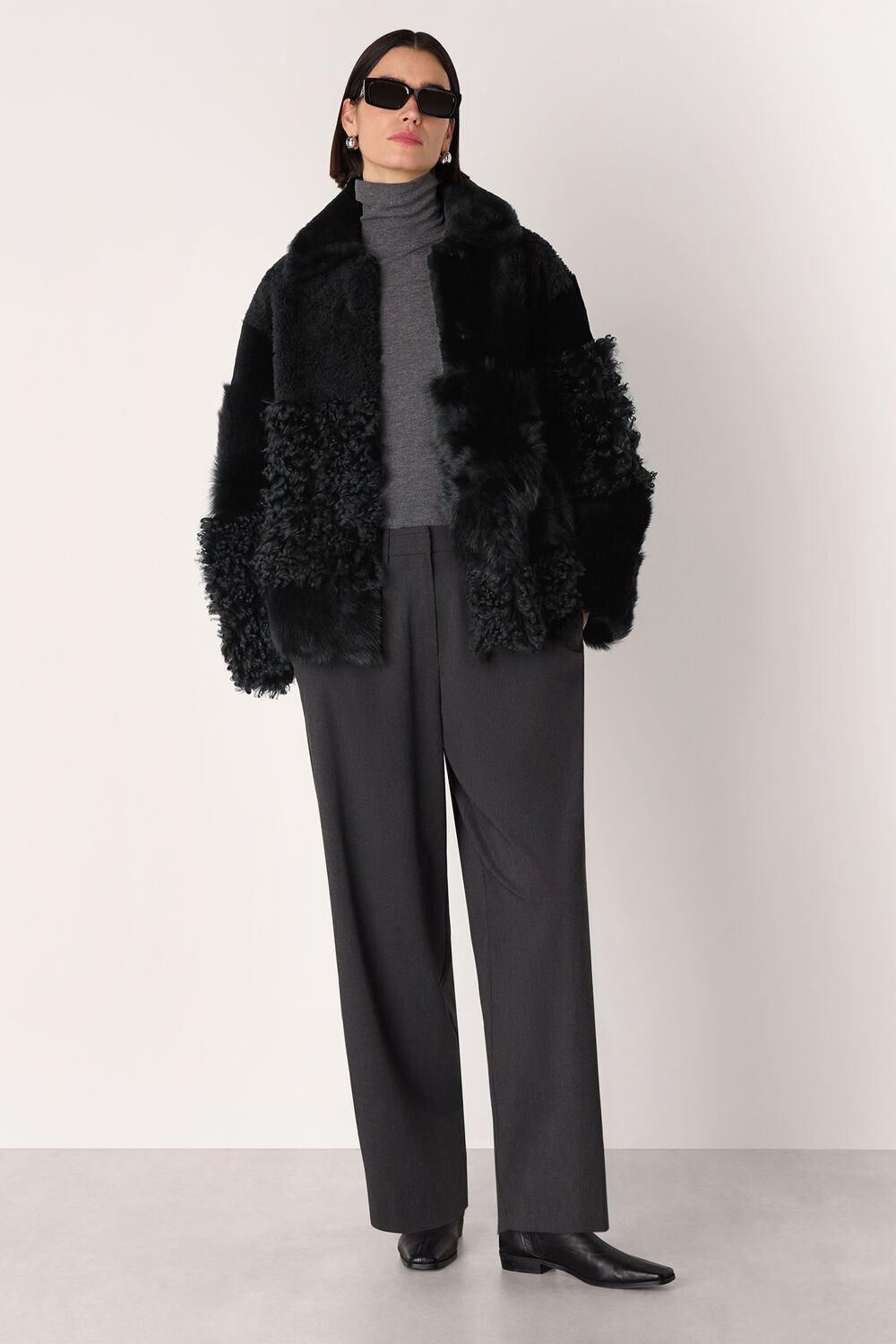 Black Hema Shearling Coat