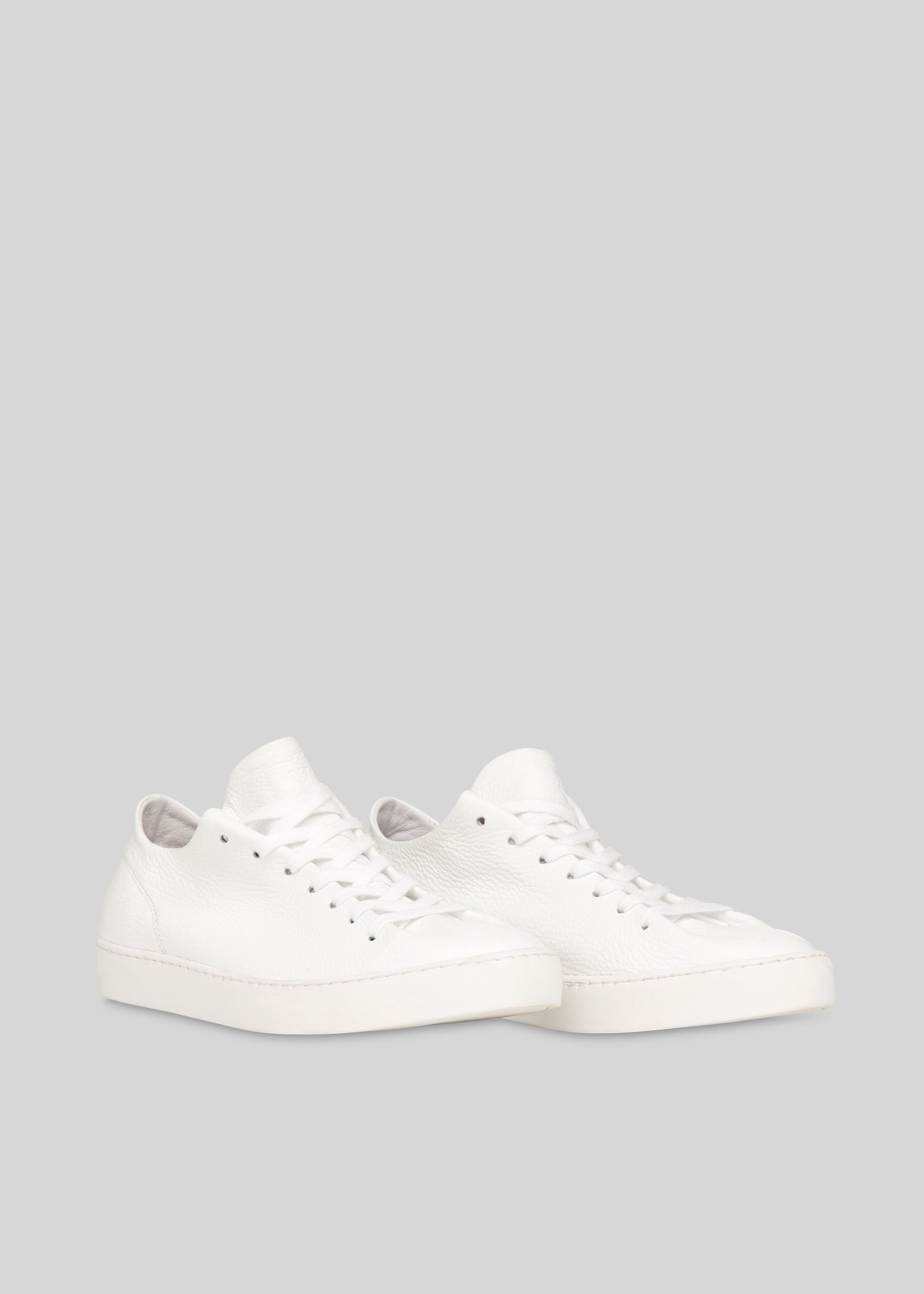 White soft leather trainers store