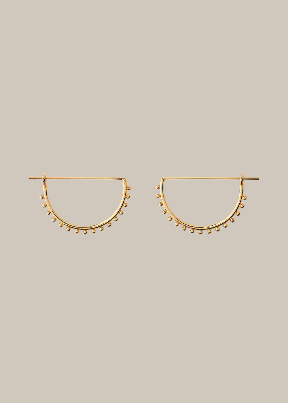 Sphere Detail Clip Earring Gold/Multi