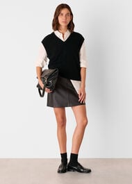 Leather A line Skirt