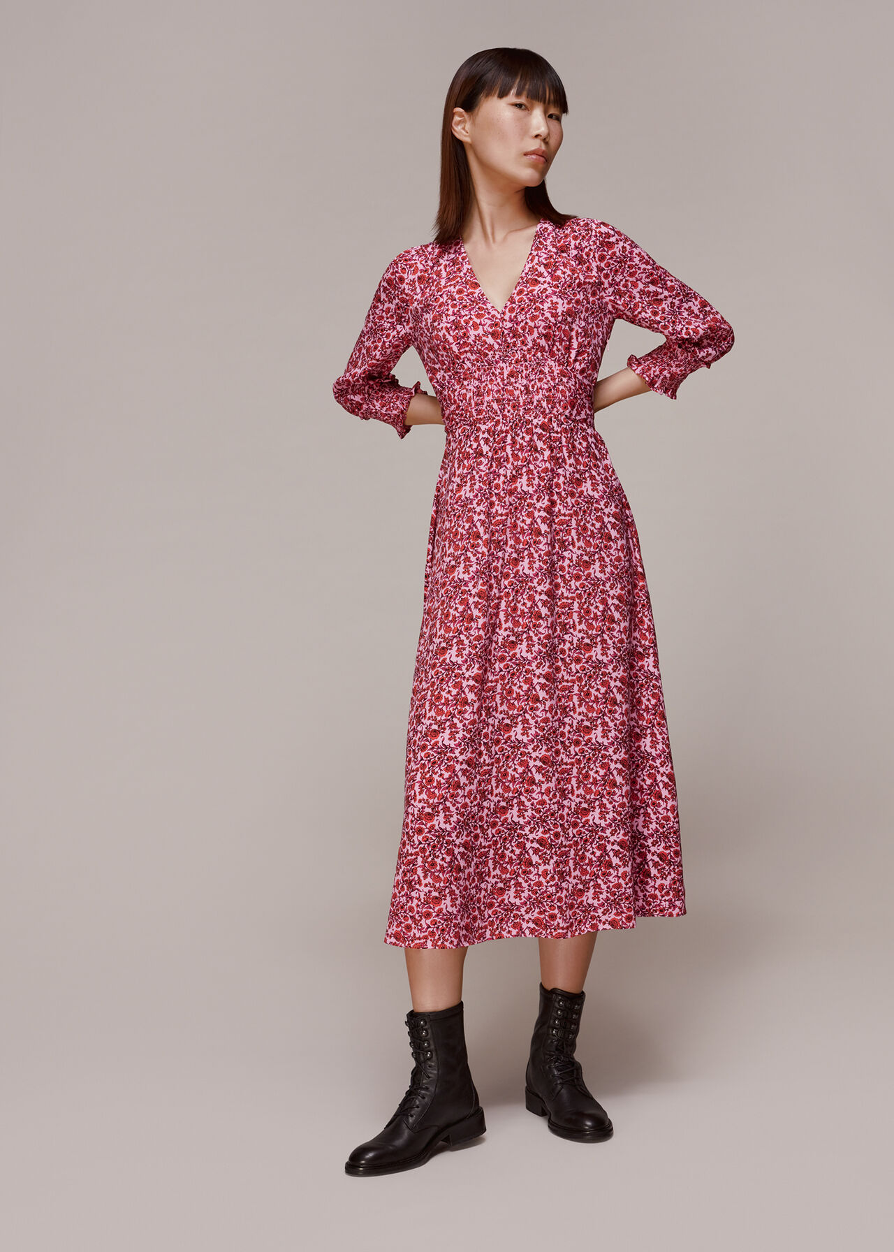 Heath Floral Print Midi Dress