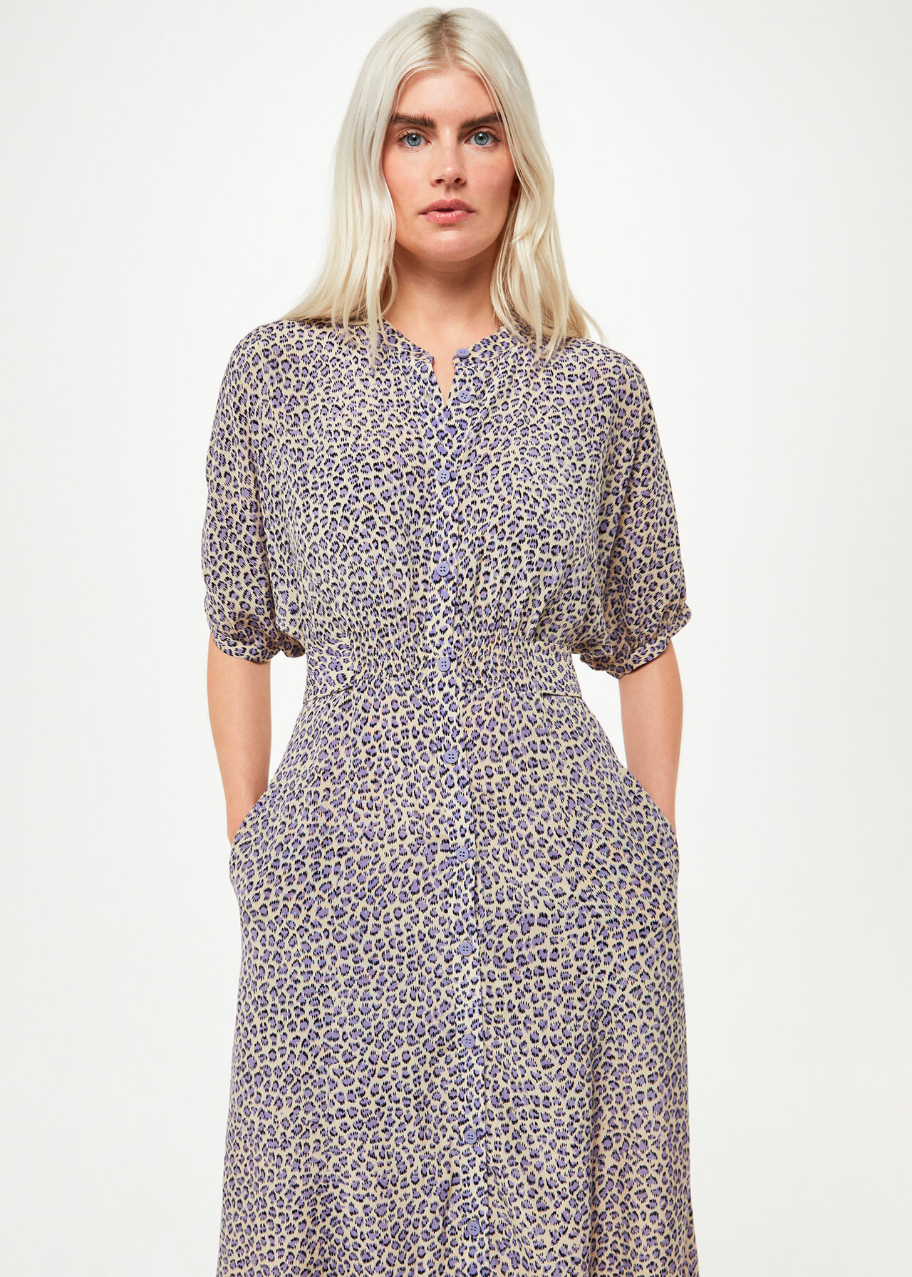 Petite Dashed Leopard Midi Dress