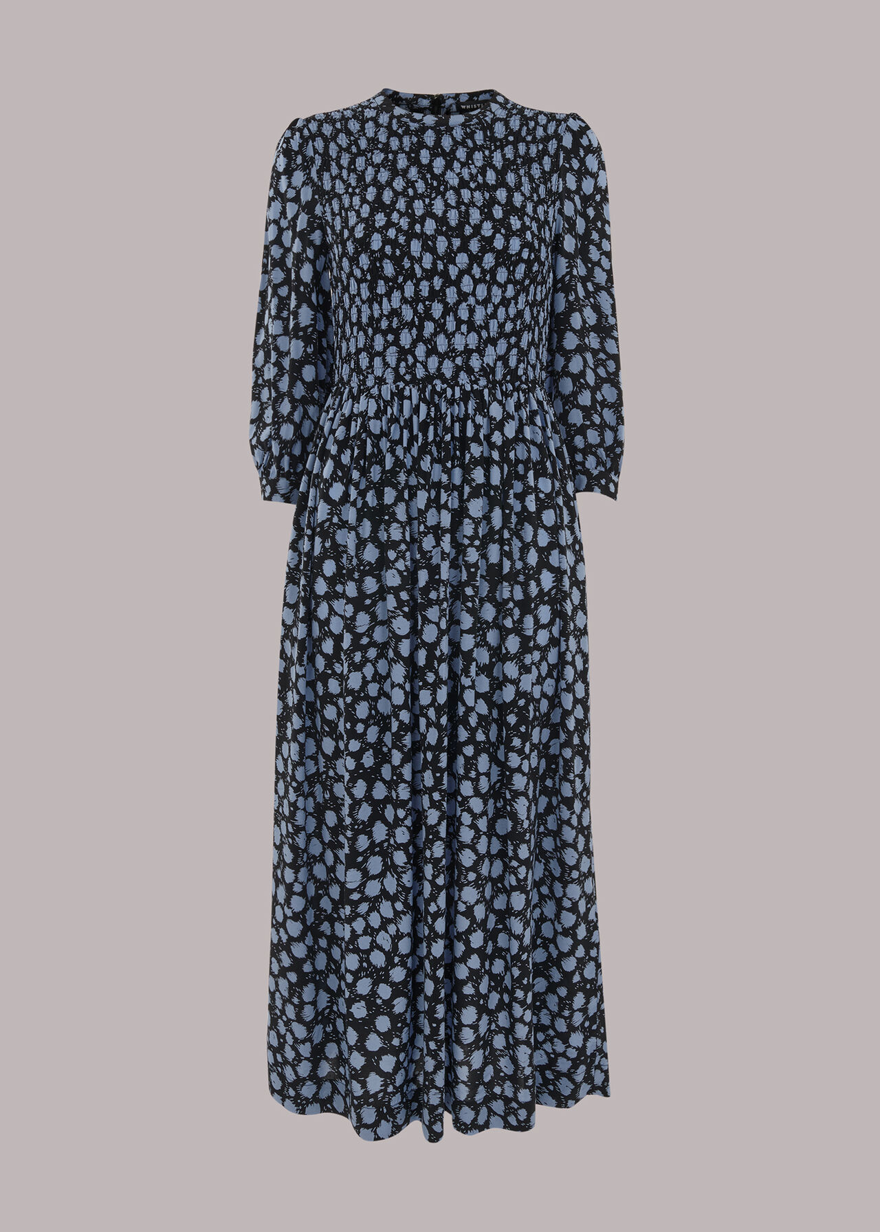 Dalmatian Shirred Midi Dress