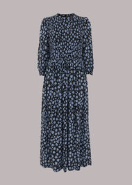 Dalmatian Shirred Midi Dress