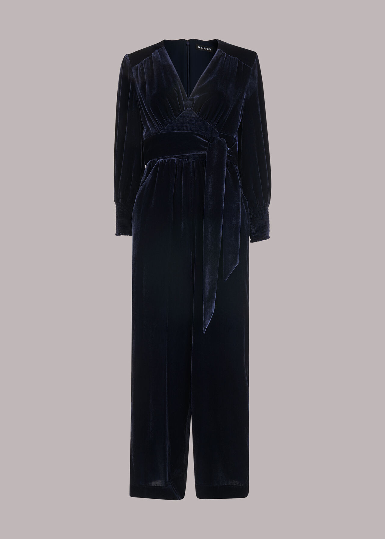Maisey Shirred Velvet Jumpsuit