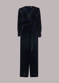 Maisey Shirred Velvet Jumpsuit