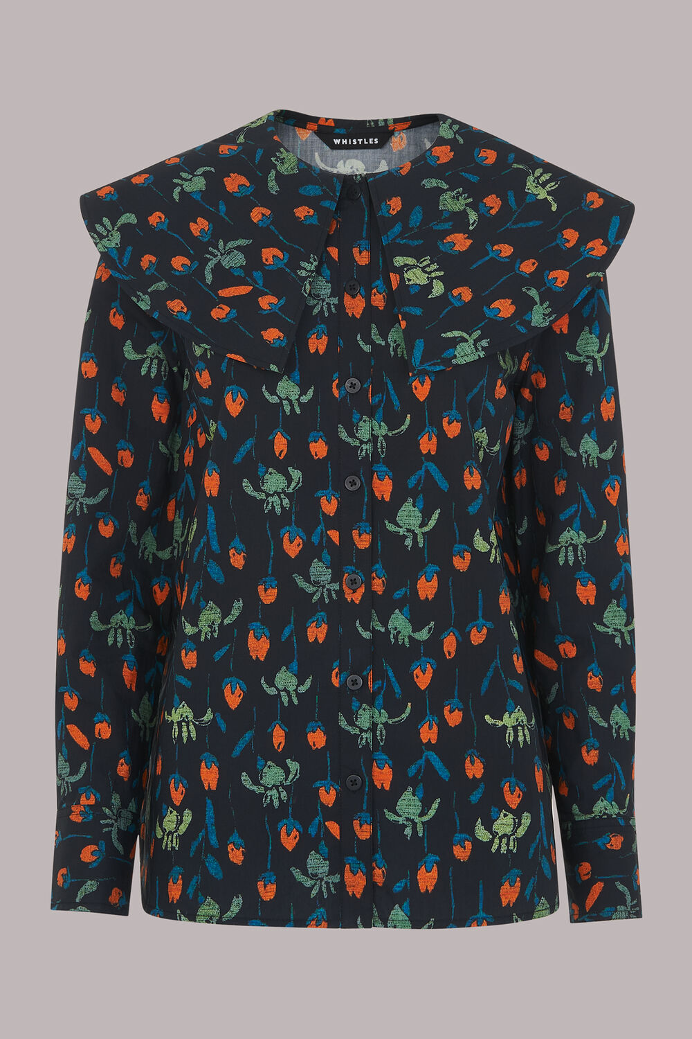 Tulips Print Collar Top