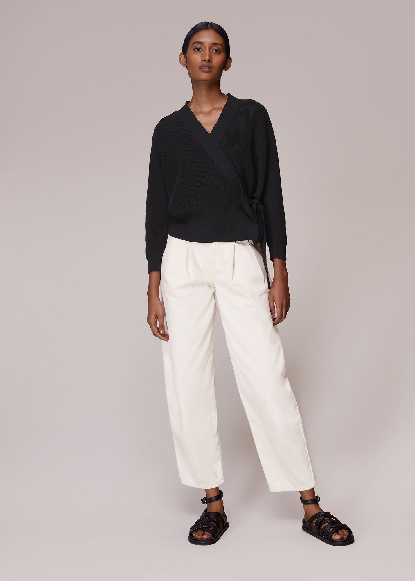 Black Wrap Ballet Cardigan WHISTLES Whistles ROW