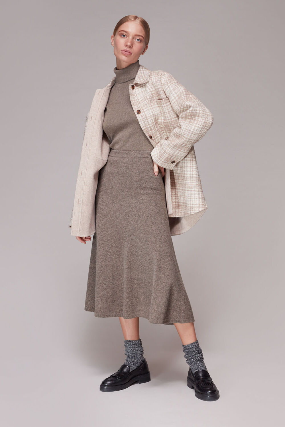 Flare Detail Knitted Skirt