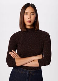 Animal Roll Neck Top