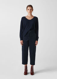 Relaxed Cashmere Sweater Navy