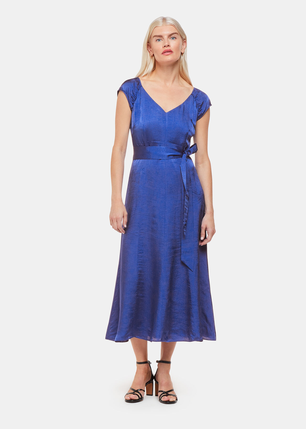 Petite Arie Hammered Satin Midi Dress