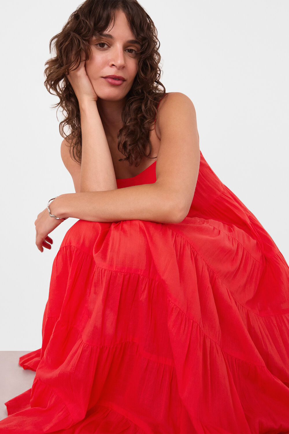 Cotton Tiered Maxi Sun Dress