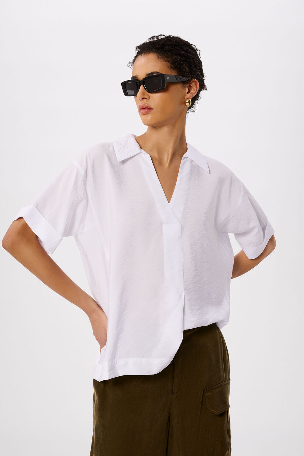 White Sasha Relaxed Shirt