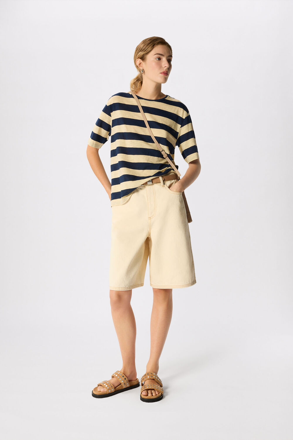Navy Wide Stripe Tee