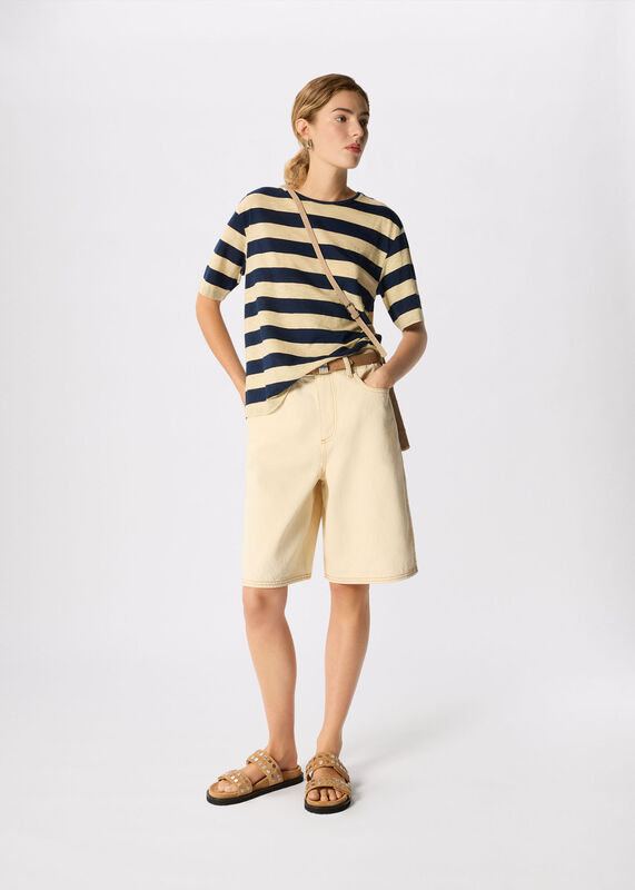 Navy Wide Stripe Tee