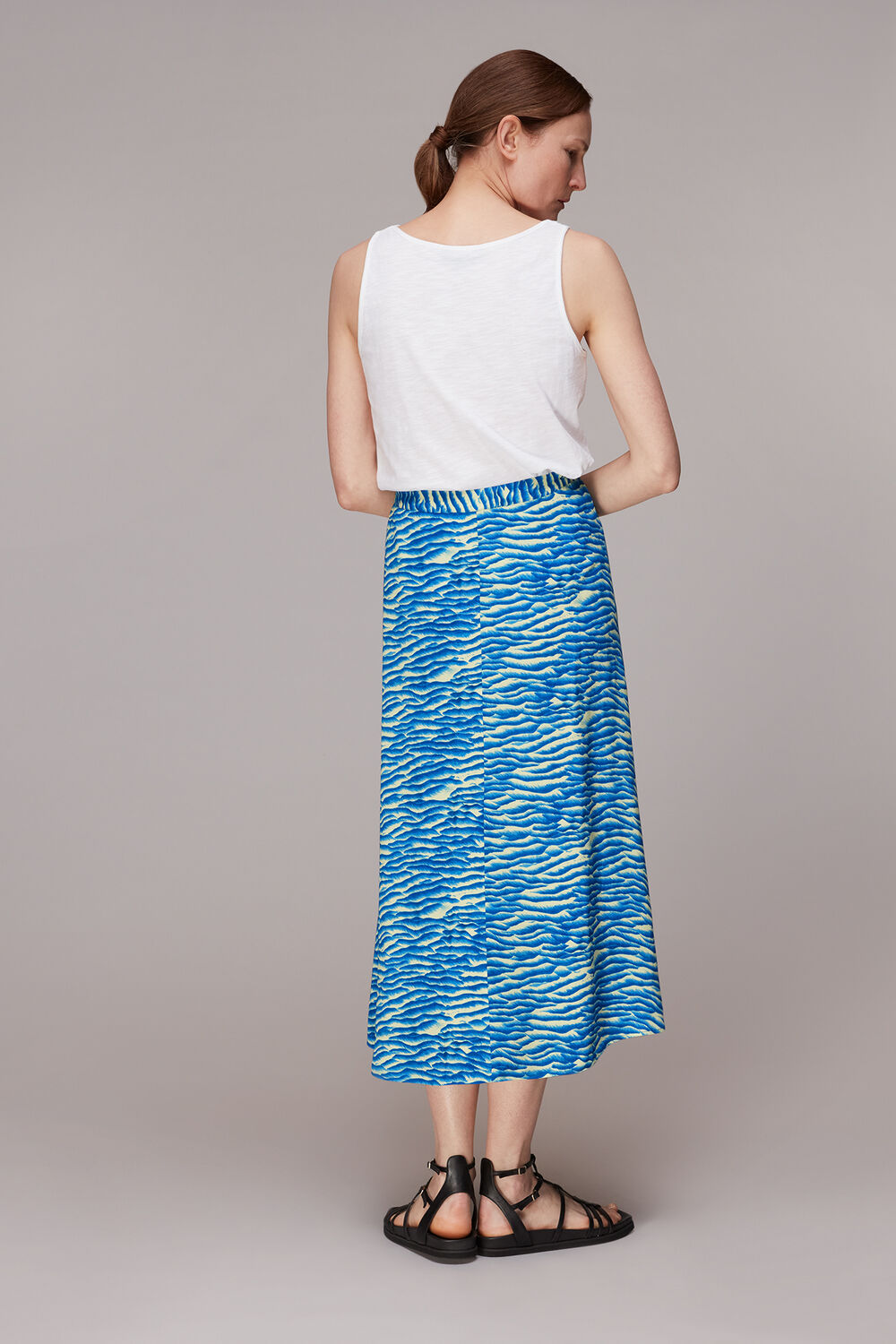 Seafoam Button Front Skirt