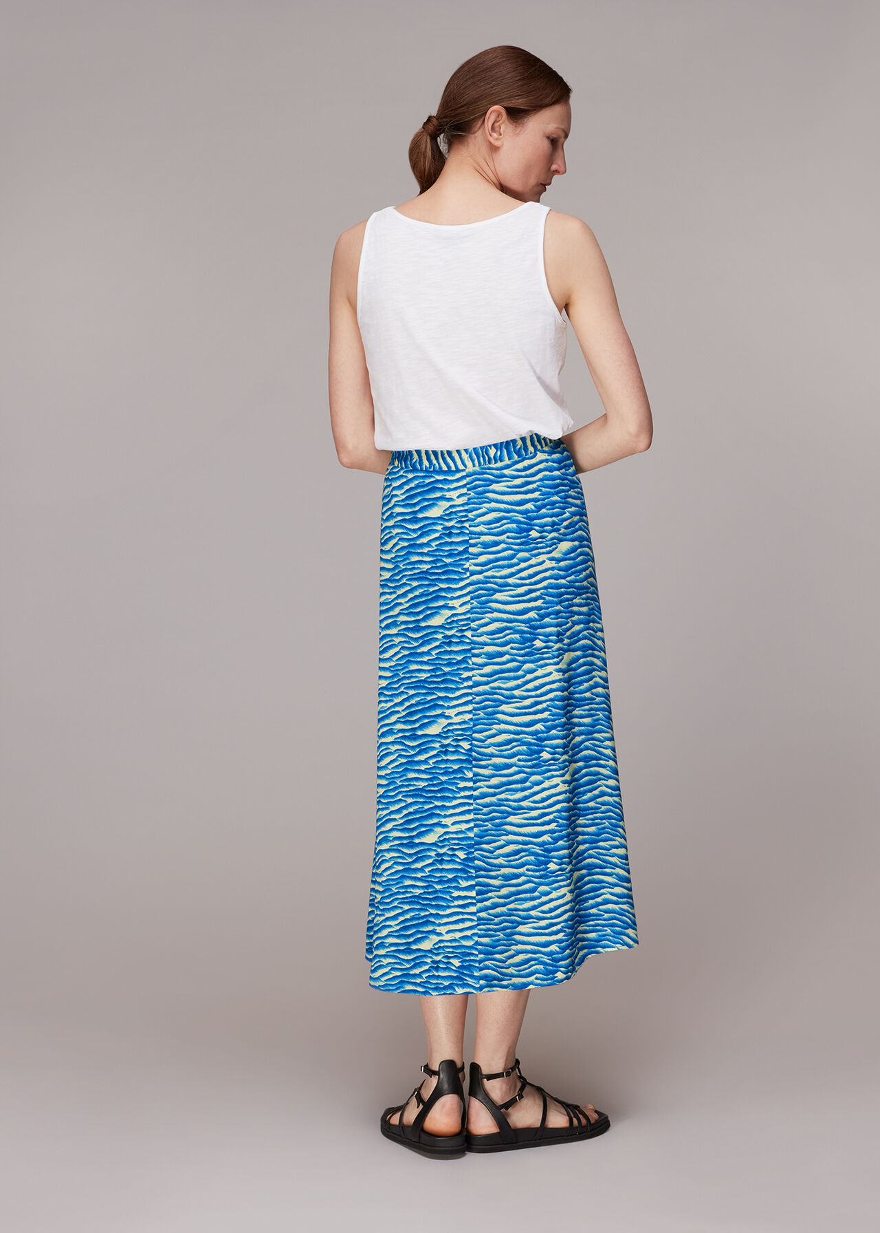 Seafoam Button Front Skirt