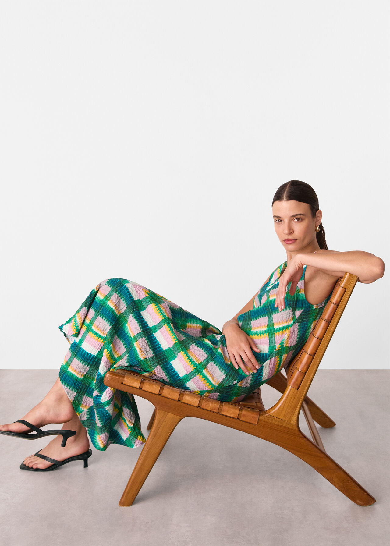 Sleeveless Checked Dress