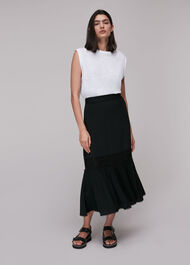 Ada Crochet Detail Skirt Black