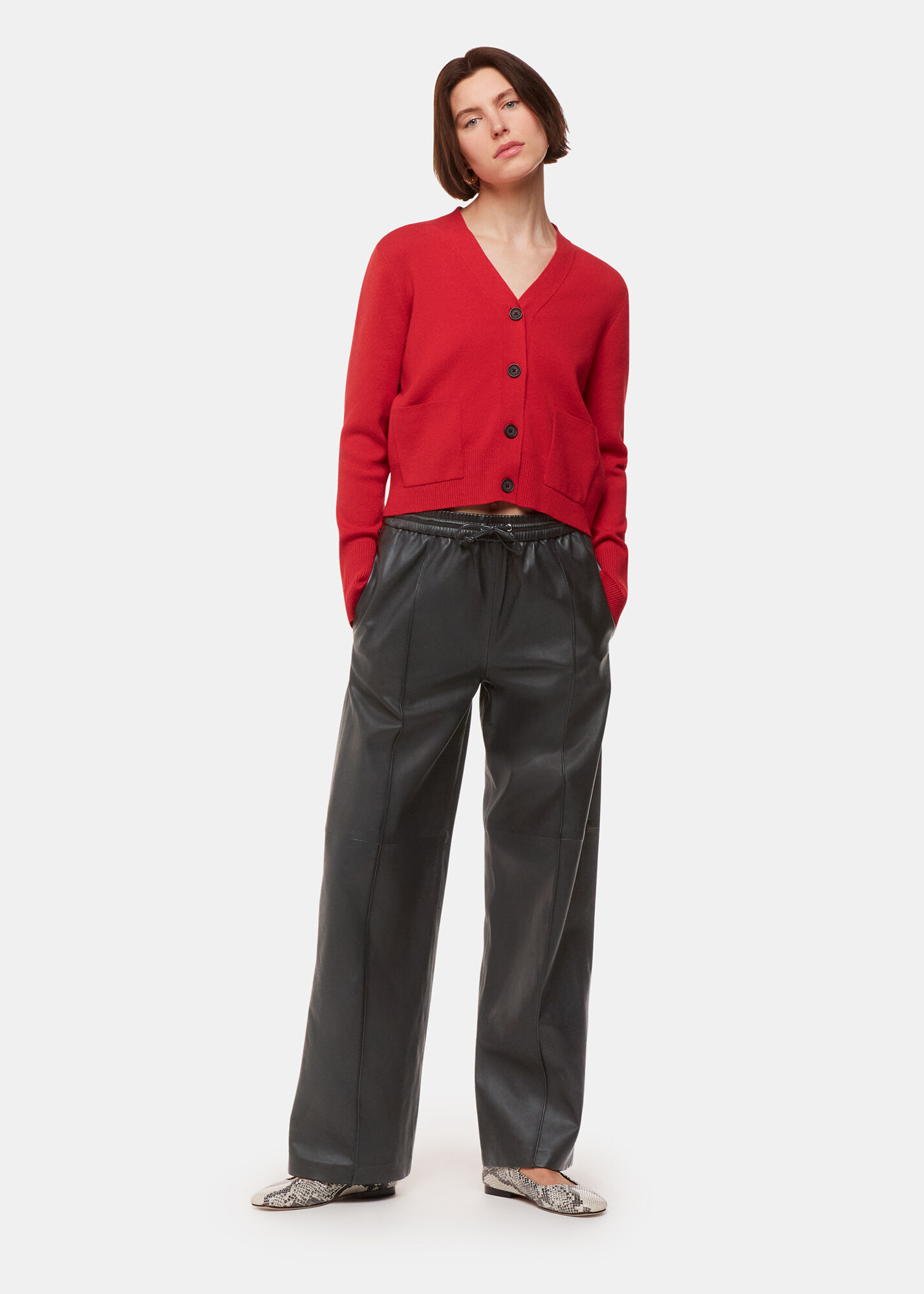 Elasticated waist leather trousers 2025